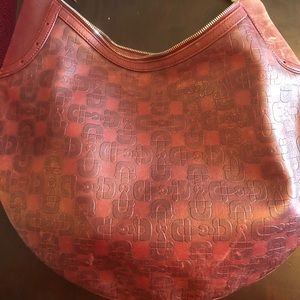 Burgundy Leather Gucci Hobo Handbag